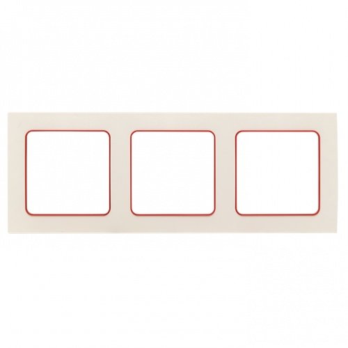 Стокгольм Рамка 3-местная белая с линией цвета красный EKF