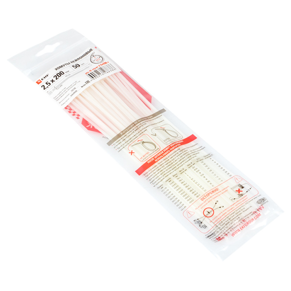 Хомут P6,6 стандартный (б), 2,5x200 (100шт) FlexLock PROxima EKF