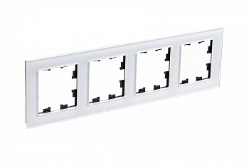 ATLASDESIGN NATURE Рамка 4 поста органическое стекло белый Schneider Electric