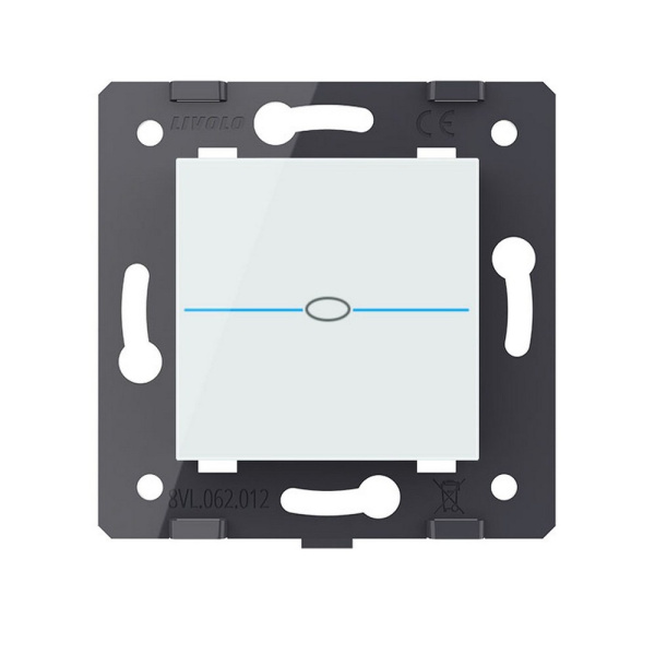 Выключатель Quadro 1 клавиша Белый (механизм) Livolo