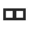 Рамка для розетки двойная Черная Livolo