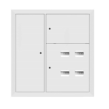 Щит этажный 4 кв, RAL9003 со слаботочным отсеком слева (1000х950х150) PROxima EKF