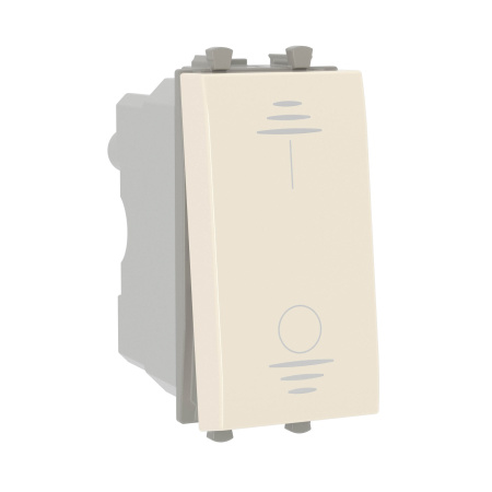 Выключатель двухполюсный одноклавишный модульный, "Avanti", "Ванильная дымка", 1 модуль DKC