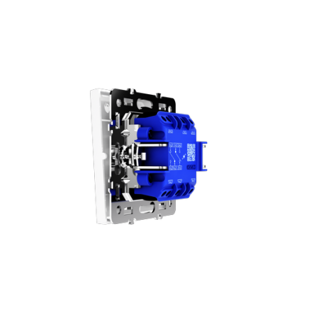Проходной переключатель встраиваемый Voltum S70 двухклавишный с подсветкой 10А, (белый глянцевый)