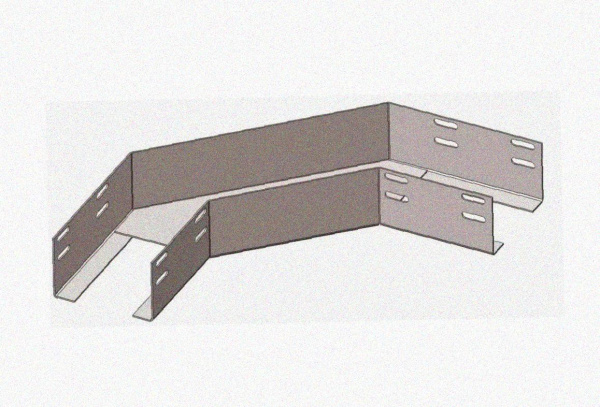 Лоток угловой замковый глухой КГЗГ 200х80-90 УТ1,5 поворот на 90, горячее цинкование, S0,8