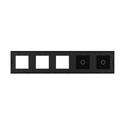 Панель для 2-х сенсорных выключателей и 3-х розеток, 2 клавиши (1+1), цвет черный, стекло Livolo фото 4