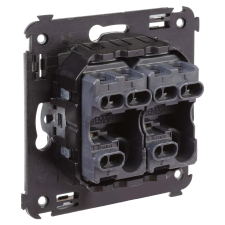 Переключатель двухклавишный в стену, "Avanti", "Черный квадрат" DKC