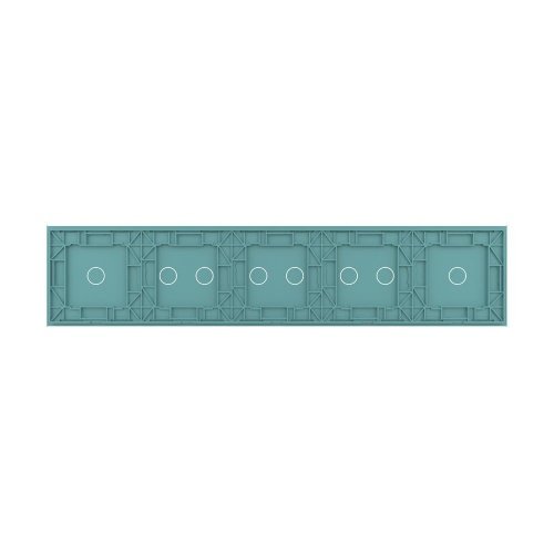 Панель для пяти сенсорных выключателей, 8 клавиш (1+2+2+2+1), цвет зеленый, стекло Livolo фото 4