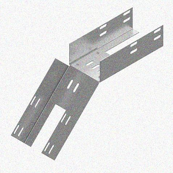 Лоток перфорированный КС 200х50-45 УТ1,5 для поворота трассы вниз на 45, оцинкованный лист S1,5