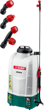 15 л бак, без АКБ, опрыскиватель аккумуляторный, Li-Ion 18В ЗУБР