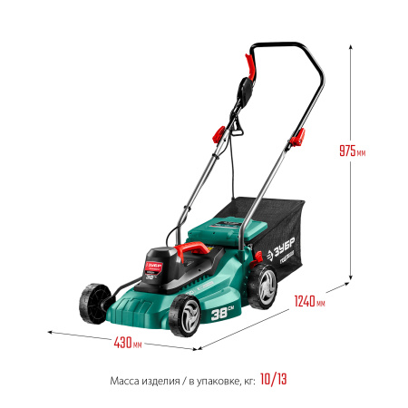 1700 Вт газонокосилка сетевая, ш/с 38 см ЗУБР
