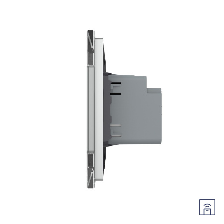 Одноклавишный сенсорный выключатель Module с функцией радиоуправления, цвет серый Livolo