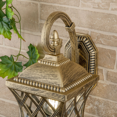 Уличный настенный светильник 1*E27 черное золото IP44 Cassiopeya D (a025295) Elektrostandard