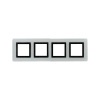 Рамка из натурального стекла, "Avanti", светло-серая, 4 поста (8 мод.) DKC
