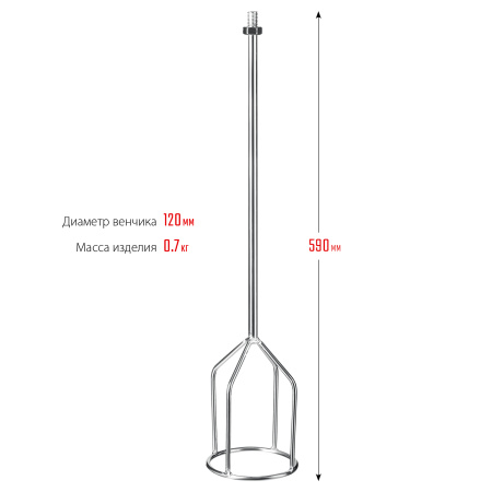 Насадка-миксер для гипсовых смесей и наливных полов d 120 мм, М14 ЗУБР