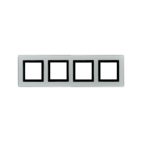 Рамка из натурального стекла, "Avanti", светло-серая, 4 поста (8 мод.) DKC