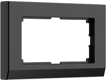 Stark Рамка горизонт/вертик для 2-ой розетки . Черный IP20 Werkel