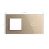 Панель для розетки и сенсорного выключателя, 1 клавиша, цвет золотой, стекло Livolo