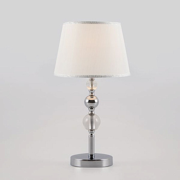 Настольная лампа с абажуром 1*E27 60Вт хром IP20 Sortino (01071/1 хром) Eurosvet