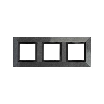 Рамка из металла, "Avanti", темно-серая, 3 поста (6 мод.) DKC