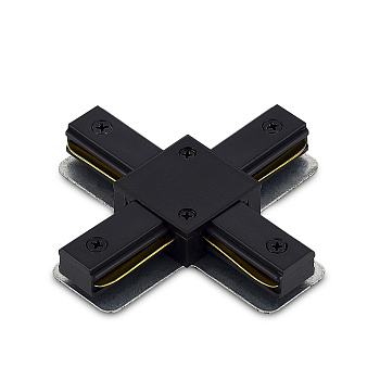 Donel X-образный токопроводящий соединитель для шинопровода, черный, пластик, 103х103 мм, серия: DN01