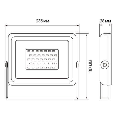 Прожектор светодиодный ДО-30w RGB IP65 белый корпус Jazzway