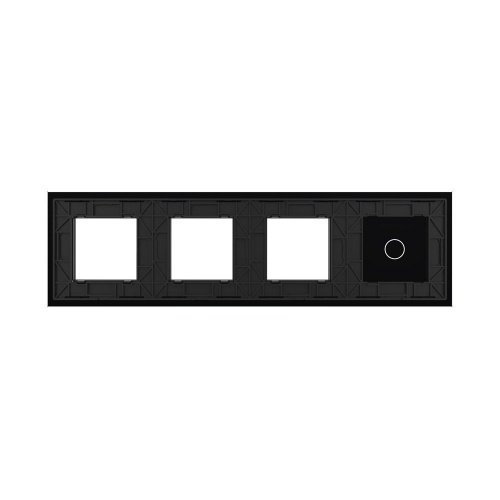 Панель для сенсорного выключателя и 3-х розеток, 1 клавиша, цвет черный, стекло Livolo фото 4