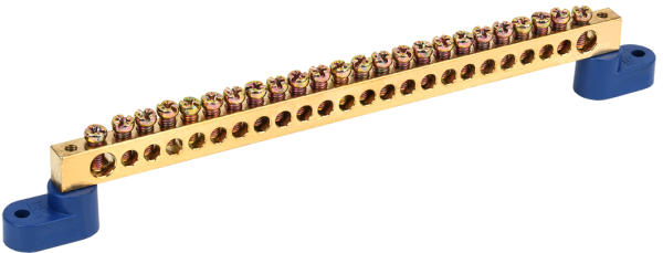 Шина N "ноль" на двух угловых изоляторах ШНИ-8х12-24-У2-С IEK