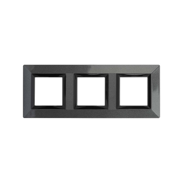 Рамка из металла, "Avanti", темно-серая, 3 поста (6 мод.) DKC