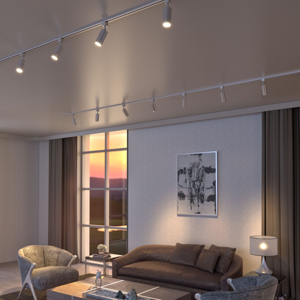 Трековый светильник для однофазного шинопровода 1*GU10 хром матовый IP20 Svit (a050252) Elektrostandard