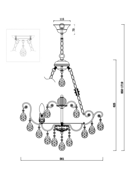 Люстра 6*E14 40Вт Белый с Золотом IP20 Veronica FR1002PL-06WG Freya