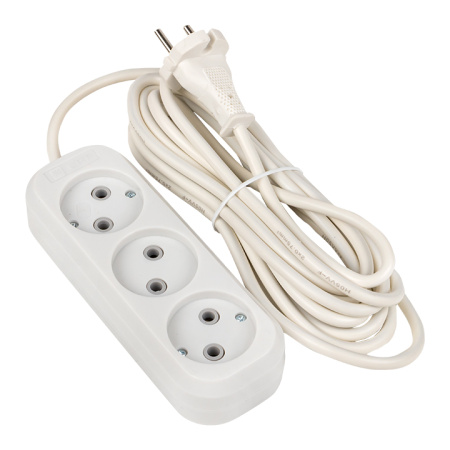 Удлинитель "Эксперт" 3 гнезда 5 метров 10А/2,2кВт без заземления ПВС 2х0,75 PROxima EKF