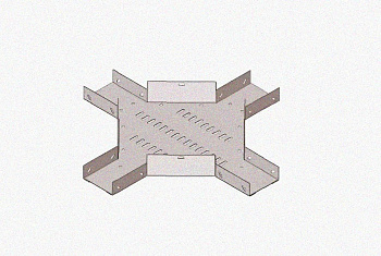 Лоток крестообразный замковый глухой КМЗГ 200х80 УТ1,5, горячее цинкование, S1,5