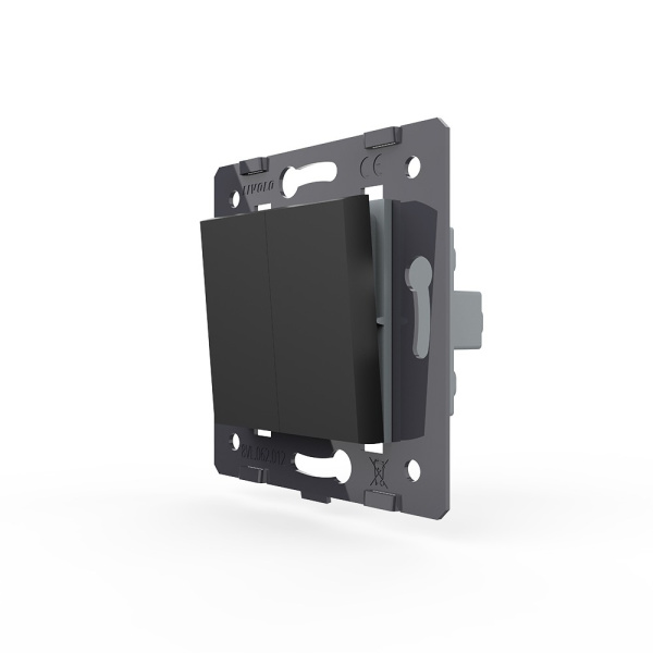 Выключатель двухлинейный клавишный (модуль) ЧЕРНЫЙ Livolo