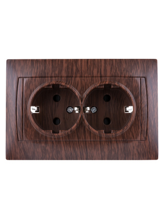 Розетка двойная 2П+З 16А 250В с защ. шт. венге "Лама" TDM