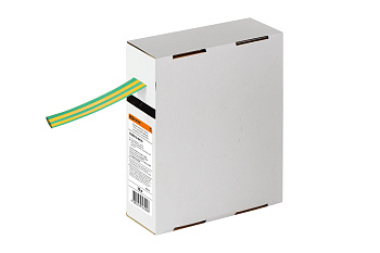 Термоусаживаемая трубка ТУТнг 12/6 желто-зеленая в коробке (10 м/упак) TDM