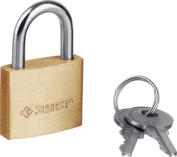 Замок навесной мини, латунный корпус, 25мм, Профессионал ЗУБР
