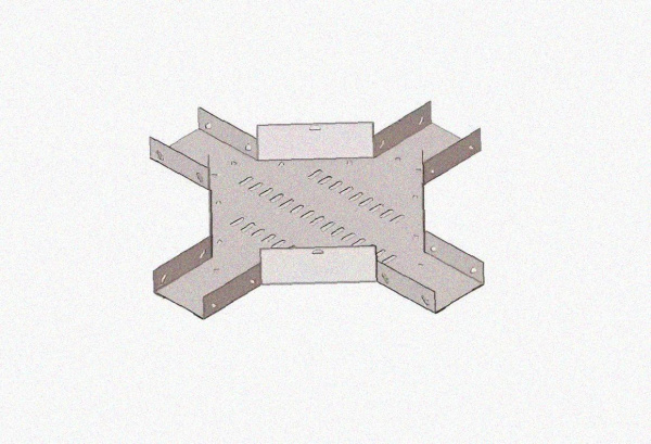 Лоток крестообразный замковый перфорированный КМЗ 600х80 УХЛ1, горячее цинкование, S1,5
