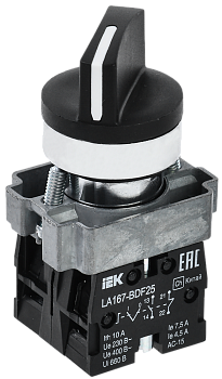 Переключатель LA167-BDF25 на 2 положения 1з+1р черный IEK