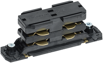 Соединитель прямой внутренний (соединение 2х осветительных шинопроводов в прямую линию) черный IEK