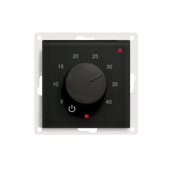 Терморегулятор ТР-03 Атлас Дизайн (датчик пола,встраиваемый, черный) с вращающимся регулятором ЭргоЛайт Терморегулятор ТР-03 Атлас Дизайн (датчик пола,встраиваемый, черный) с вращающимся регулятором ЭргоЛайт