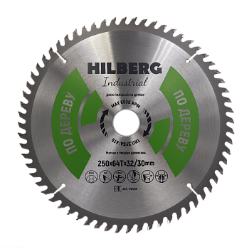 Диск пильный Industrial Дерево 250*32/30*64Т HW259 Hilberg