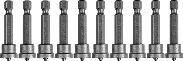 Бита "Мастер" Phillips, с ограничителем, 50 мм, тип хвостовика E 1/4", Cr-V, 10 шт в слайде ЗУБР Бита "Мастер" Phillips, с ограничителем, 50 мм, тип хвостовика E 1/4", Cr-V, 10 шт в слайде ЗУБР