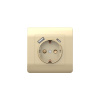 Розетка с/з со шторками, 16А+ USB двойная A+C, 5В/2,1А, шампань NEW3-E CHINT