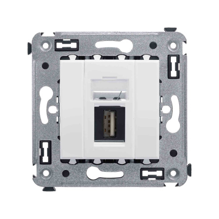 USB 2.0 розетка одинарная в стену, тип А-А, "Avanti", "Белое облако" DKC