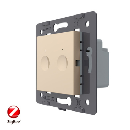 Двухклавишный сенсорный выключатель ZigBee Module, цвет золотой (механизм) Livolo