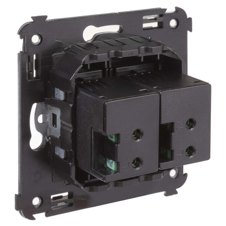 USB зарядное устройство в стену, "Avanti", "Черный матовый" DKC