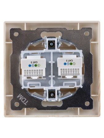 Розетка двойная телефонная RJ11 сосна "Лама" TDM