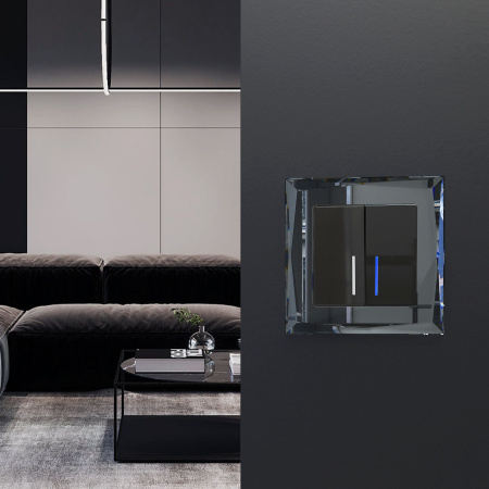 Diamant Рамка горизонт/вертик 1 пост . Черный IP20 Werkel