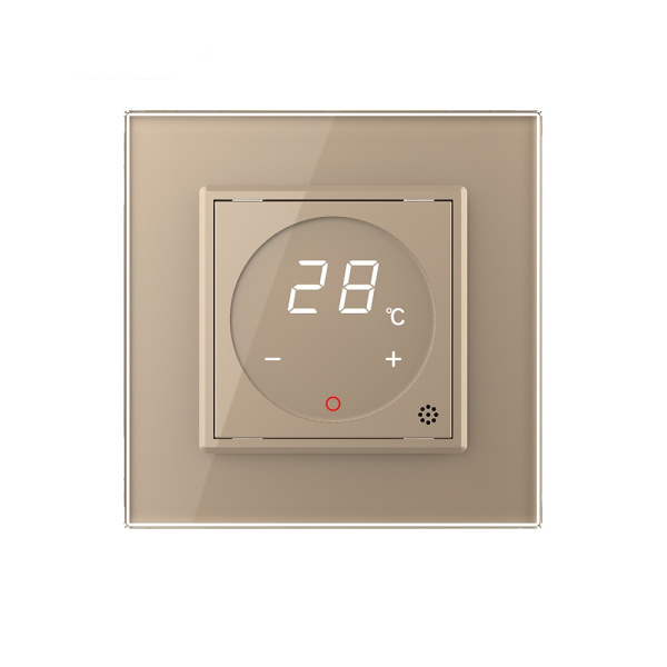 Терморегулятор пола 16А, сенсорное управление, датчик воздуха, 1 пост, цвет золотой Livolo